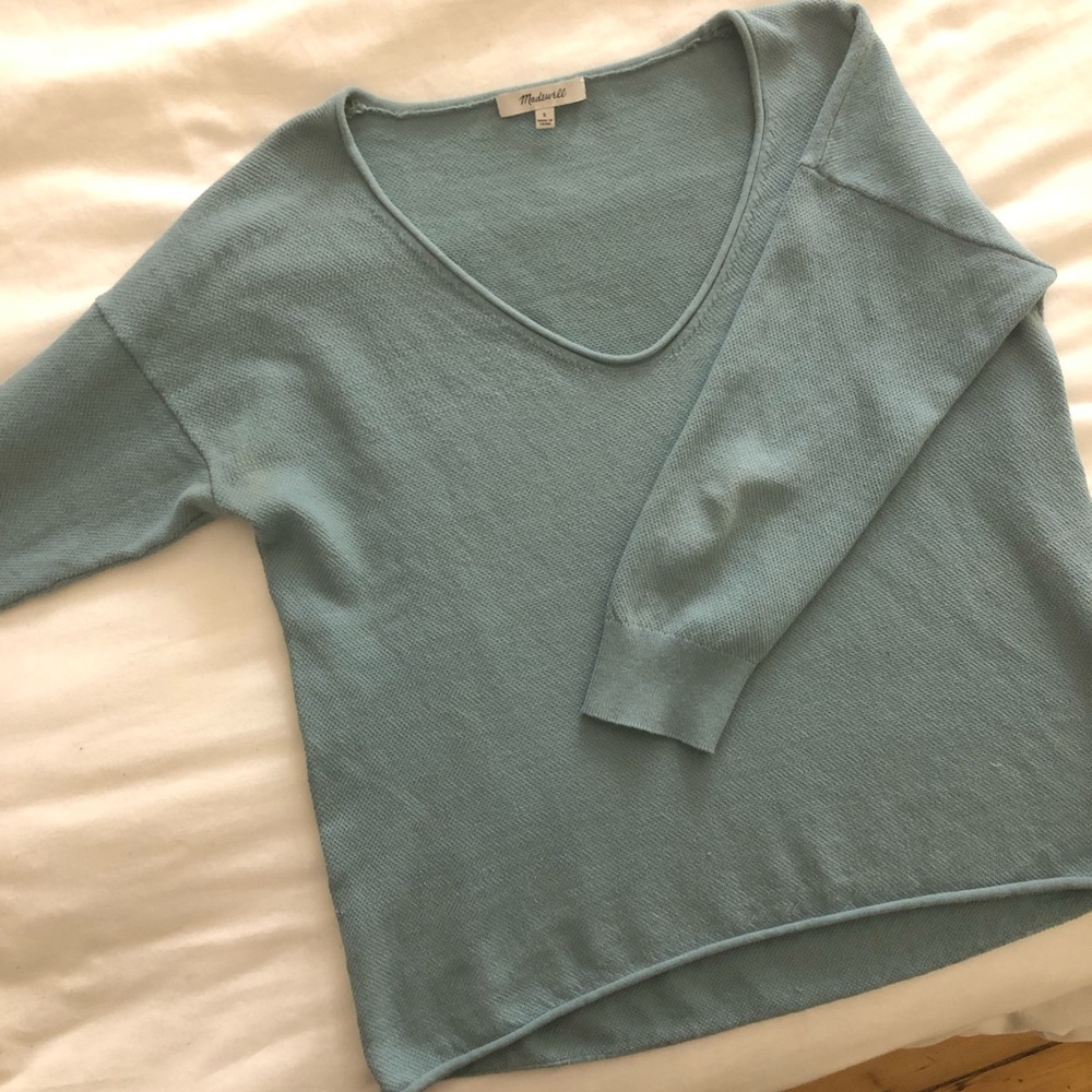 Madewell blue green light sweater shirt